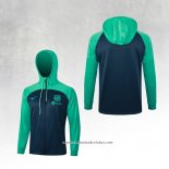 Jaqueta Hoodie Barcelona 23/24 Azul y Verde