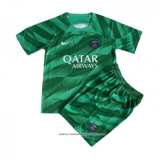 Camisola Paris Saint-Germain Goleiro 23/24 Crianca Verde