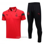 Conjunto Polo del AC Milao 23/24 Vermelho