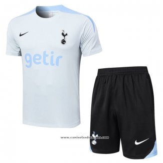 Fato de Treino Tottenham Hotspur 2024/25 Manga Curta Cinza - Calcas Curta
