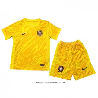 Camisola Portugal Goleiro 2024 Crianca Amarelo