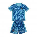 Camisola Portugal Goleiro 2024 Crianca Azul