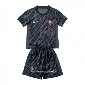 Camisola Portugal Goleiro 2024 Crianca Preto