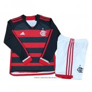 Camisola 1º Flamengo 2024 Crianca Manga Comprida