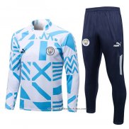 Sueter de Treinamento Manchester City 22/23 Branco y Azul