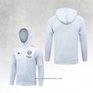 Jaqueta Hoodie Arsenal 23/24 Cinza