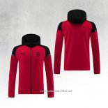 Jaqueta Hoodie AC Milao 24/25 Vermelho