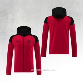 Jaqueta Hoodie AC Milao 24/25 Vermelho