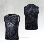 Camisola de Treinamento Paris Saint-Germain Jordan 23/24 Sin Mangas Preto y Cinza