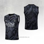 Camisola de Treinamento Paris Saint-Germain Jordan 23/24 Sin Mangas Preto y Cinza